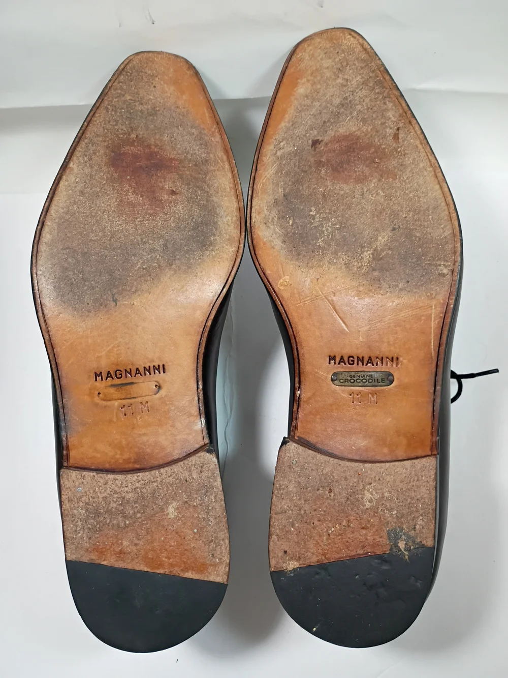 Magnanni Neiman Marcus Dark Brown Leather Lace-Up Oxfords Size 11 M